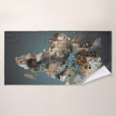 Serviette de plage art abstrait continent (Serviette de bain)