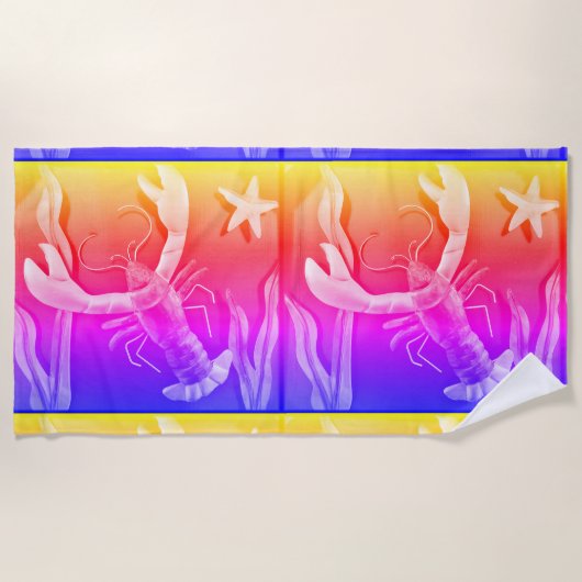 Serviette De Plage Art abstrait de homard (Devant)