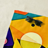 Serviette De Plage Art abstrait géométrique vibrant (En situation)