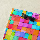 Serviette De Plage Art Abstrait moderne Aquarelles colorées INITIALES (En situation)