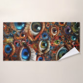 Serviette de plage art abstrait Oeil (Serviette de bain)