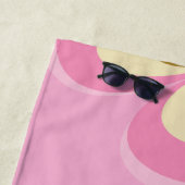Serviette De Plage Art Abstrait Rose (En situation)