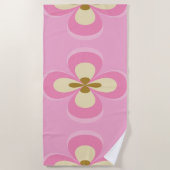 Serviette De Plage Art Abstrait Rose (Devant)