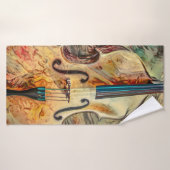 Serviette de plage art abstrait Violon (Serviette de bain)