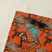 SERVIETTE DE PLAGE ART AUSTRALIE             (En situation)