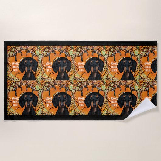 SERVIETTE DE PLAGE ART AUSTRALIEN (Devant)