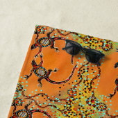 SERVIETTE DE PLAGE ART AUSTRALIEN (En situation)