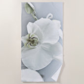 Serviette De Plage Art botanique de l'orchidée blanche élégante (Devant)