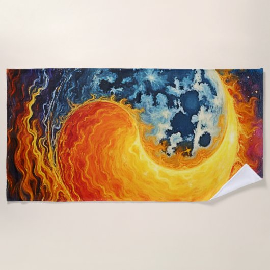 Serviette De Plage Art Celestial Yin Yang (Devant)
