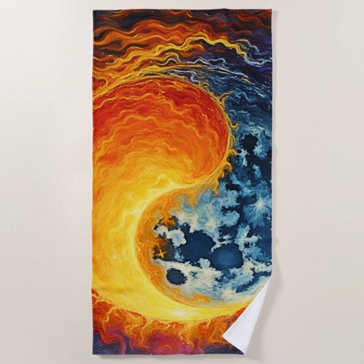 Serviette De Plage Art Celestial Yin Yang (Devant)