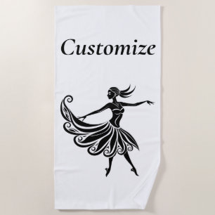 Serviette De Plage Art de la silhouette de danseuse africaine Thunder