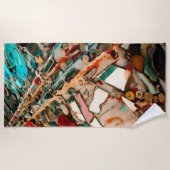 Serviette De Plage Art de mosaïque coloré (Devant)