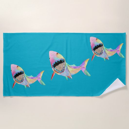 Serviette De Plage Art de requin océanique  (Devant)