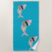 Serviette De Plage Art de requin océanique  (Devant)