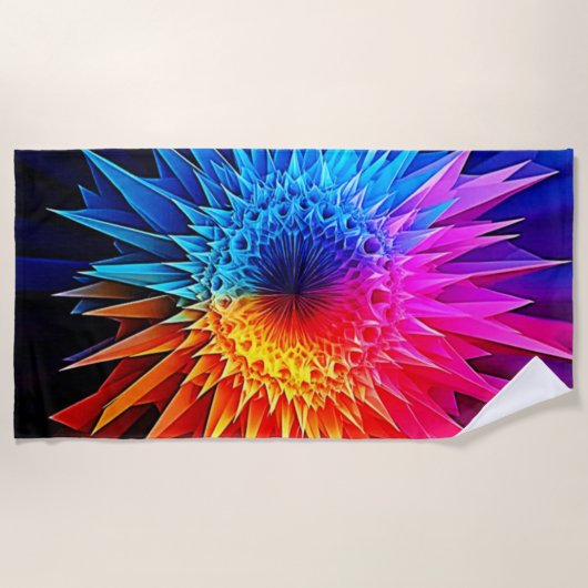Serviette De Plage Art de Starburst Épicé Chaud Froid (Devant)