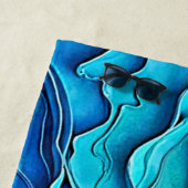 Serviette De Plage Art de tourbillon arc-en-ciel texturé (En situation)
