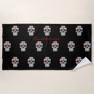 Serviette De Plage Art Décoré du crâne humain Thunder_Cove