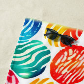 Serviette De Plage Art d'empreintes digitales coloré (En situation)