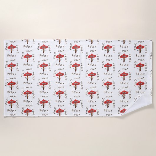 Serviette De Plage Art drôle de champignons (Devant)