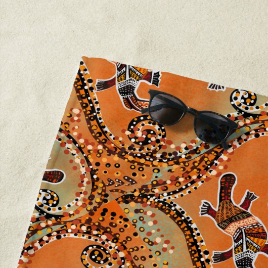 SERVIETTE DE PLAGE ART DU PLATYPUS        (En situation)