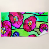 Serviette De Plage Art en verre d'anémones (Devant)