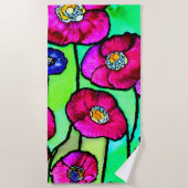 Serviette De Plage Art en verre d'anémones (Devant)
