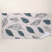 Serviette De Plage Art feuille Boho (Devant)