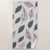 Serviette De Plage Art feuille Boho (Devant)