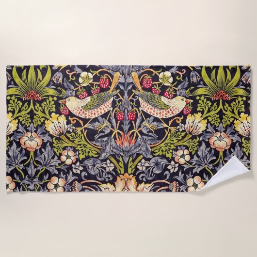 Serviette De Plage Art floral Nouveau de voleur de fraise de William (Devant)