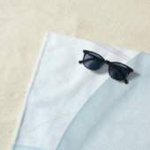 Serviette De Plage Art fractal moderne gris anthracite abstrait bleu (En situation)