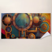 Serviette De Plage Art géométrique industriel steampunk (Devant)