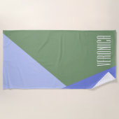 Serviette De Plage Art géométrique vert mignon et violet Personnalisé (Devant)
