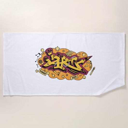 serviette de plage art graffiti (Devant)