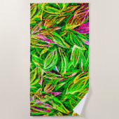 Serviette De Plage Art Jardin feuille texturé (Devant)