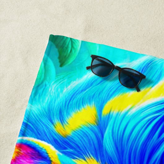 Serviette De Plage Art Lion (En situation)