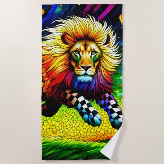 Serviette De Plage Art Lion (Devant)