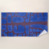Serviette De Plage Art Moderne Abstrait Bleu Nuit (Devant)