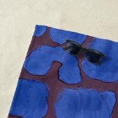 Serviette De Plage Art Moderne Abstrait Bleu Nuit (En situation)