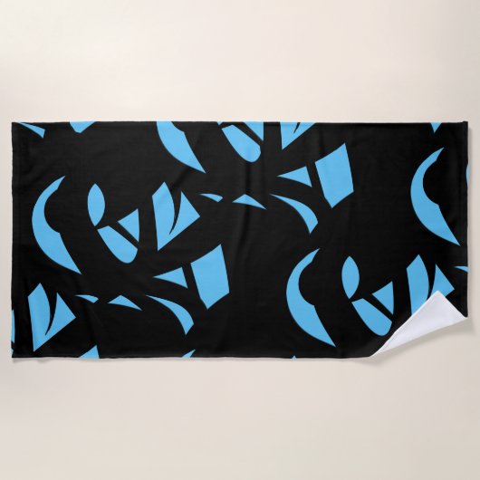 Serviette De Plage Art Moderne Incroyable Bleu / Noir (Devant)