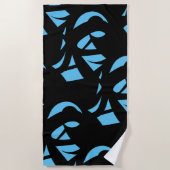 Serviette De Plage Art Moderne Incroyable Bleu / Noir (Devant)