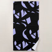 Serviette De Plage Art moderne magnifique Noir et Lavande (Devant)