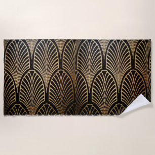 Serviette De Plage Art nouveau, art déco, ventilateur motif, bronze, 