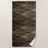 Serviette De Plage Art nouveau, art déco, ventilateur motif, bronze,  (Devant)