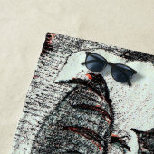 Serviette De Plage Art nouveau néerlandais Robin Bird en hiver (En situation)