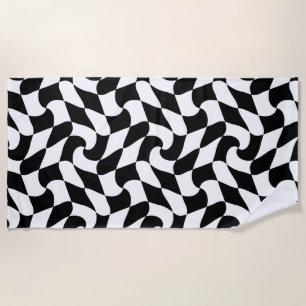 Serviette De Plage art optique noir et blanc