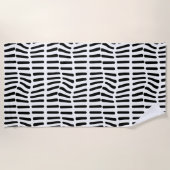 Serviette De Plage art optique noir et blanc (Devant)