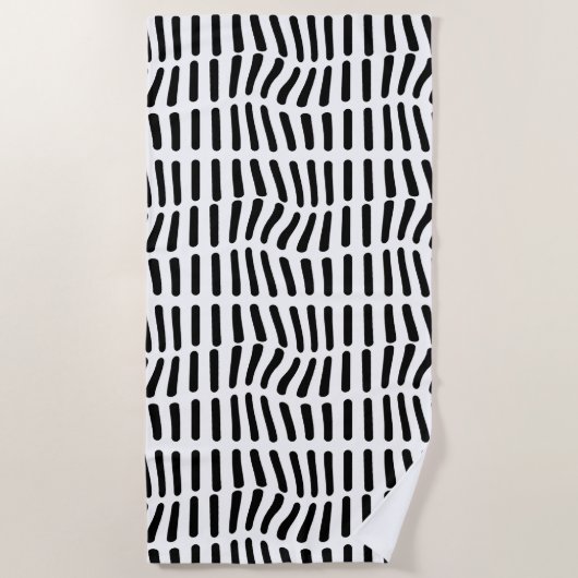 Serviette De Plage art optique noir et blanc (Devant)