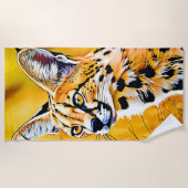 Serviette De Plage Art Serval Africain (Devant)