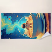 Serviette De Plage Art spatial Café Astronaute (Devant)