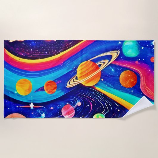 Serviette De Plage Art Univers Vibrant (Devant)